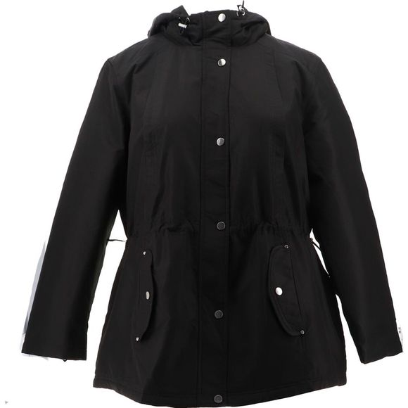 Susan Graver Water Resistant 2-in-1 System Jacket Black Dark Grey A460573W - Picture 1 of 9